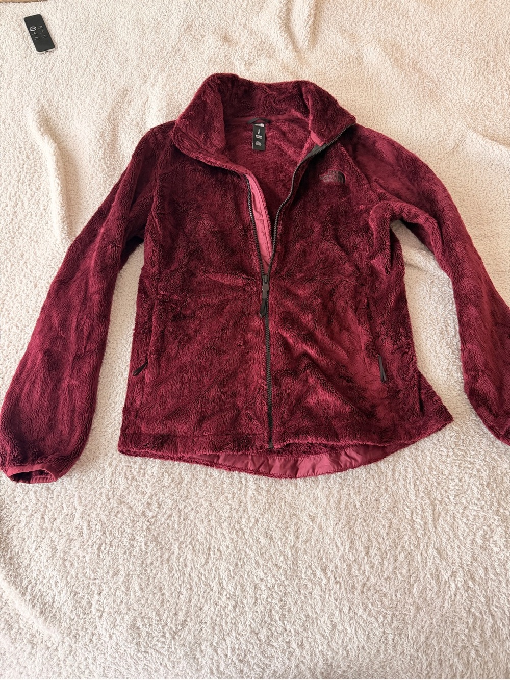 The North Face Women's Plush Full-Zip Teddy Jacket in Burgundy